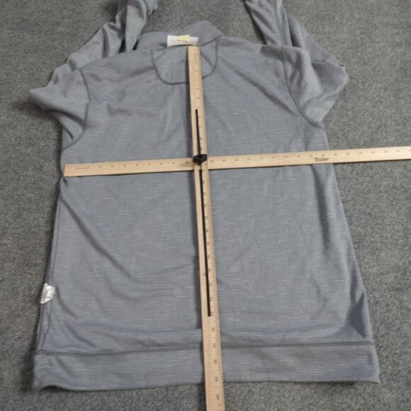 Tommy Bahama Pullover Shirt L Gray Long Sleeve 1/4 Zip Poly Cotton Reversible - Picture 7 of 12